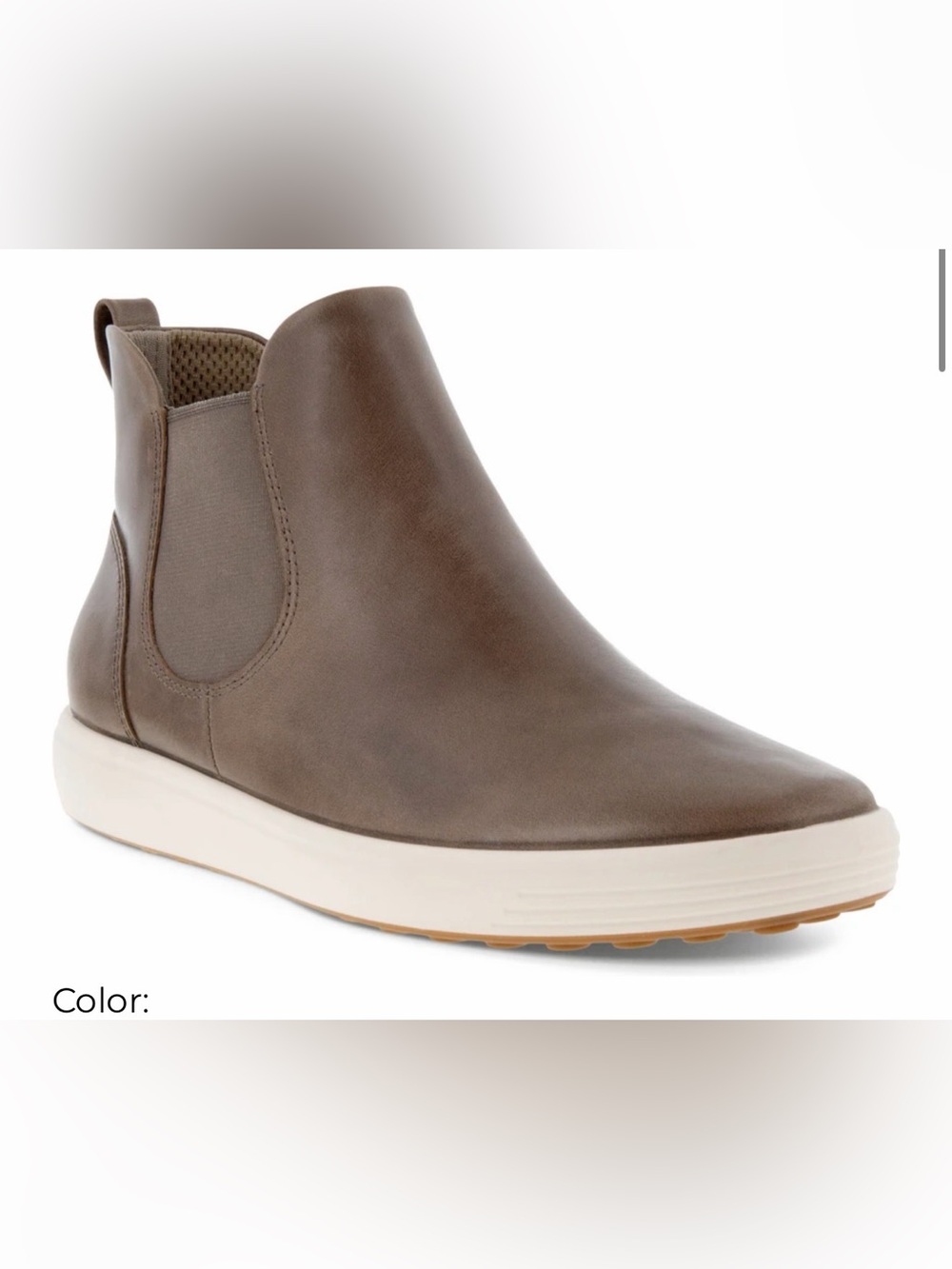 Ecco Women's Chelsea Boot in Taupe Brown with Cream Sole size EU 40 US 9 NEW